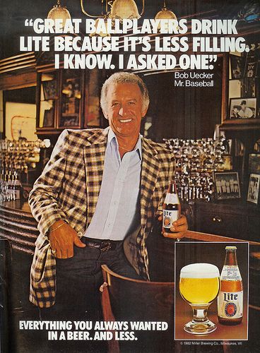 Iconic Beer Ads - Miller Lite - Tastes Great Less Filling - Beer Babes Burgers